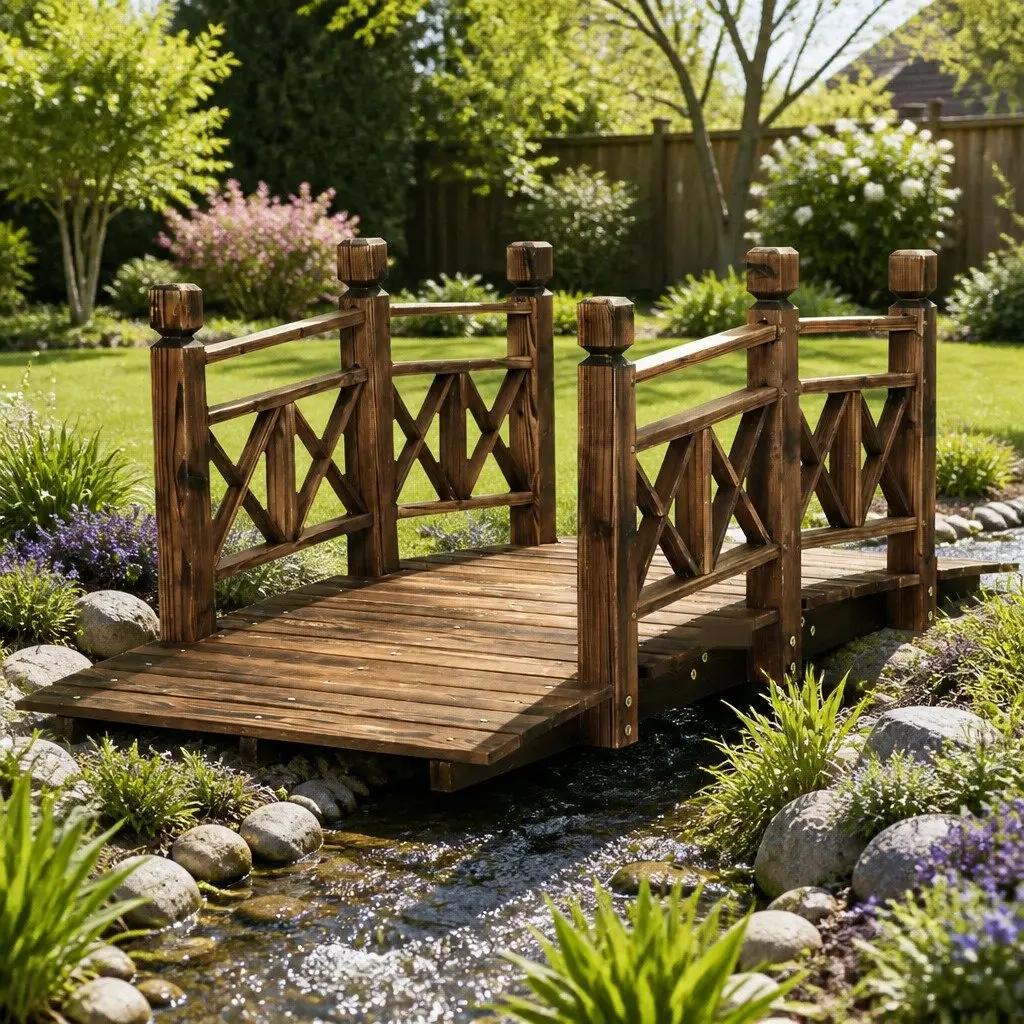 Wooden Garden Bridge