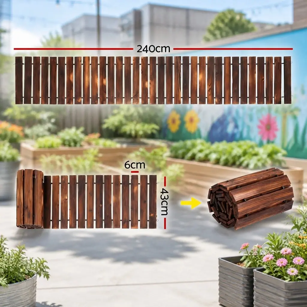 Garden Pathway Roll-Out Walkway Anti-Slip 8FT Charcoal Wood