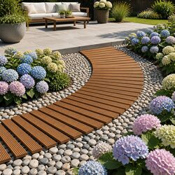 Garden Pathway Walkway 8FT Wooden Roll-Out Curved Outdoor Backyard Terrain Brown