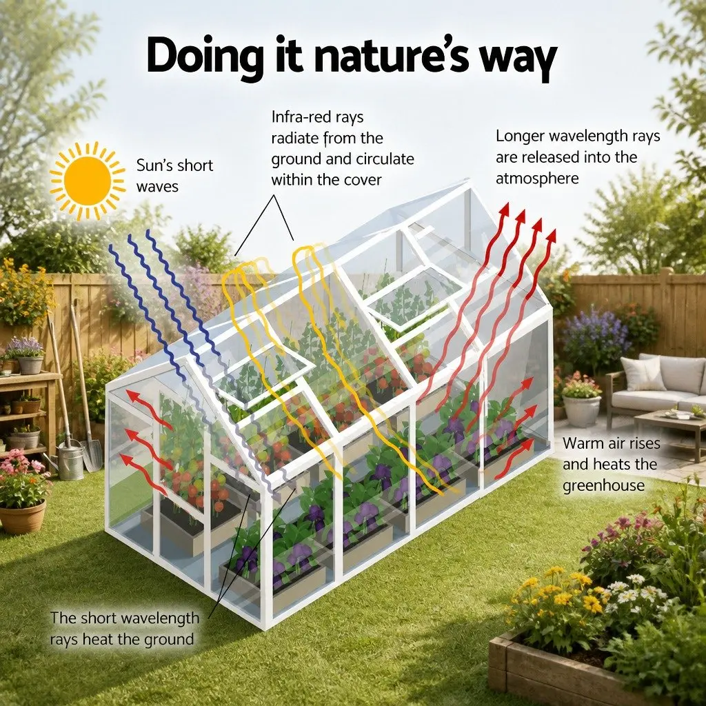 Aluminium Greenhouse Polycarbonate 3x2.5x1.95M Durable Garden Plant Growing Shed