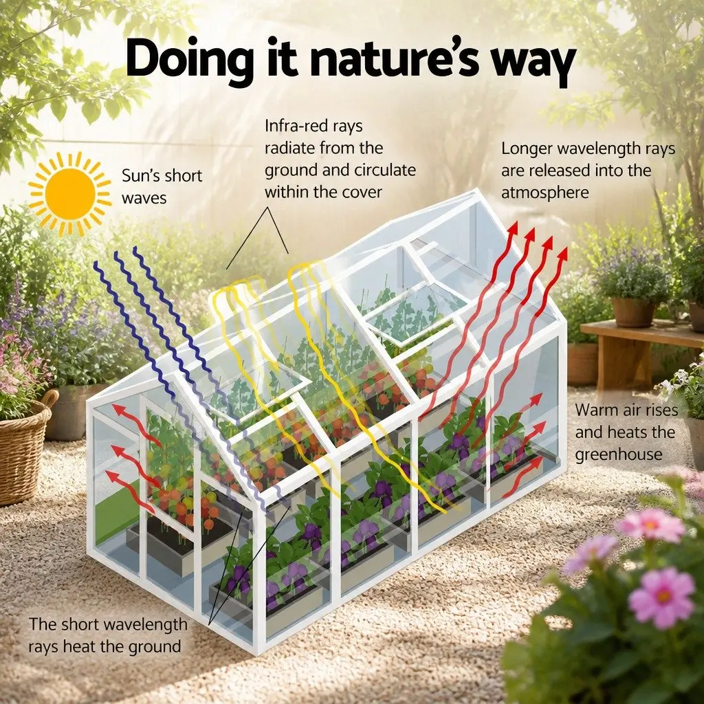 Aluminium Greenhouse 6.03x2.44x2.68M Double Doors Polycarbonate Panels Garden