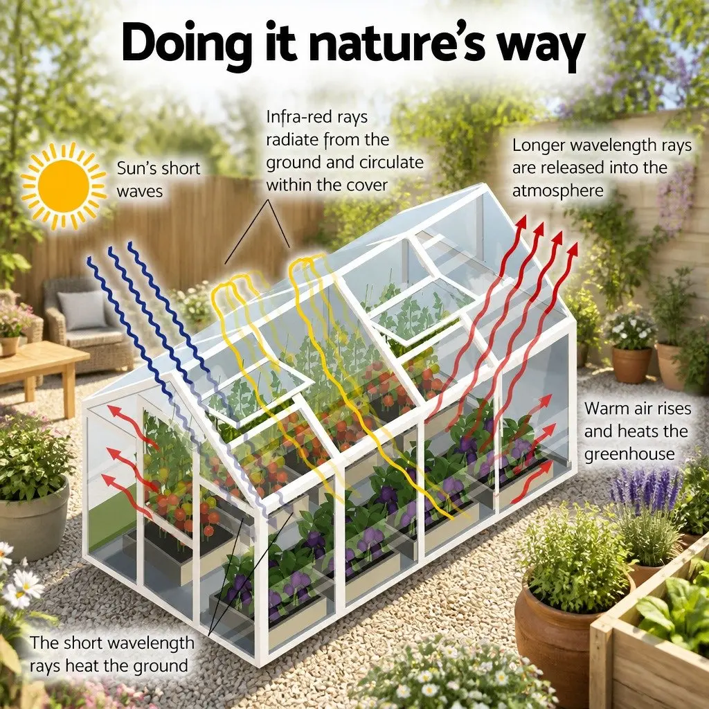 Aluminium Greenhouse 6.03x2.44x2.68M Double Doors Polycarbonate Panels Garden