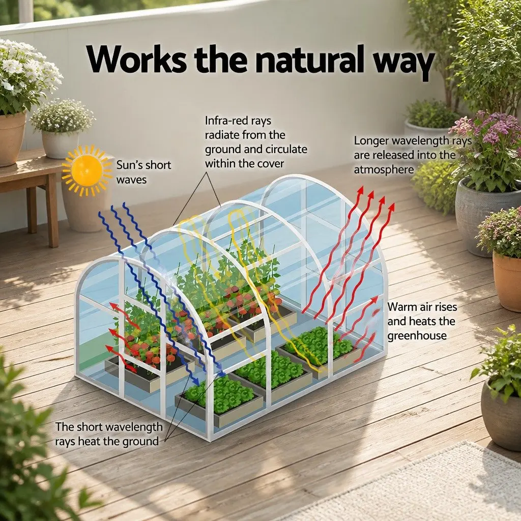 Mini Greenhouse PE Cover Roll-Up Zippered Door Compact 121cm x 54cm x 62cm