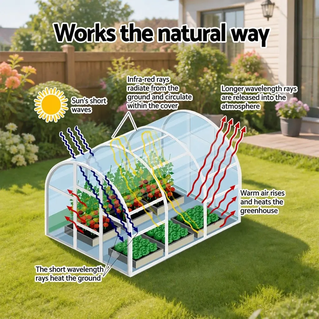 Mini Greenhouse Steel Frame PE Cover 240x90x90cm Outdoor Garden Shelter Portable
