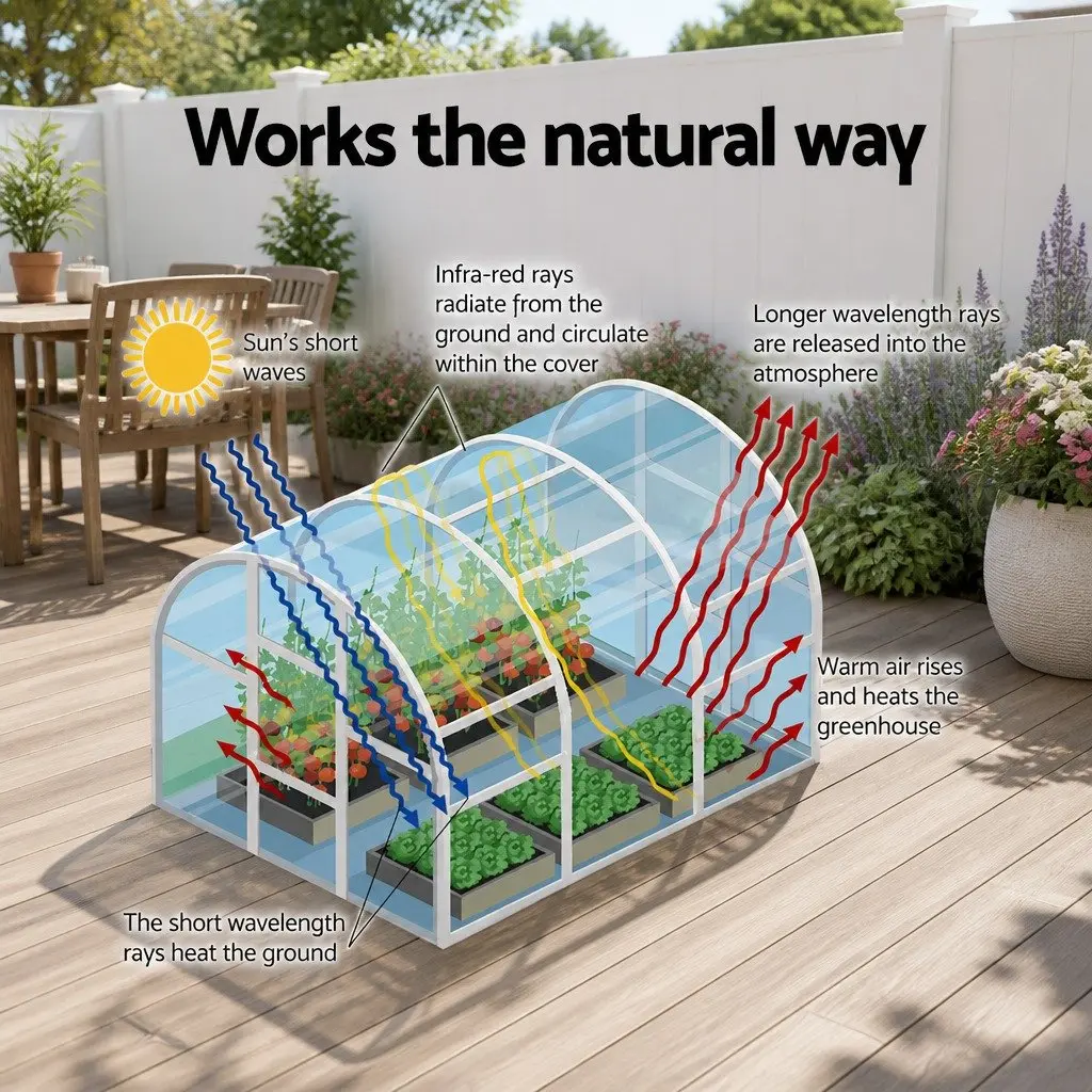 Greenhouse Mini Raised Garden Bed Planter 2.7x0.9x0.9M Protective Cover Outdoor