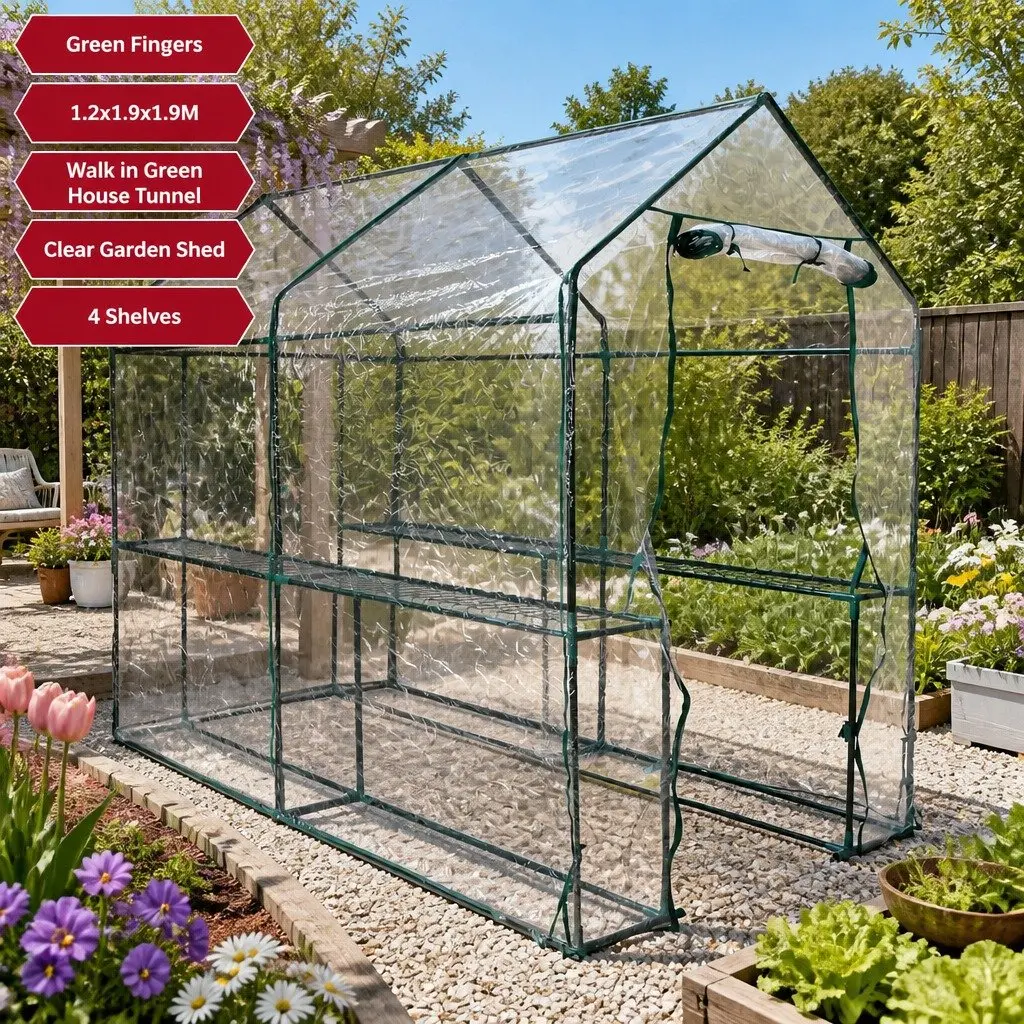 Walk-in Greenhouse Tunnel 1.2x1.9x1.9M for Plant Care
