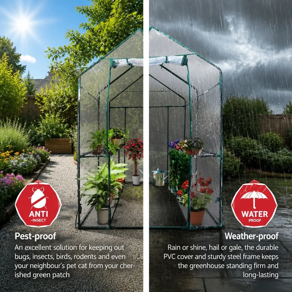 Walk-in Greenhouse Tunnel 1.2x1.9x1.9M for Plant Care