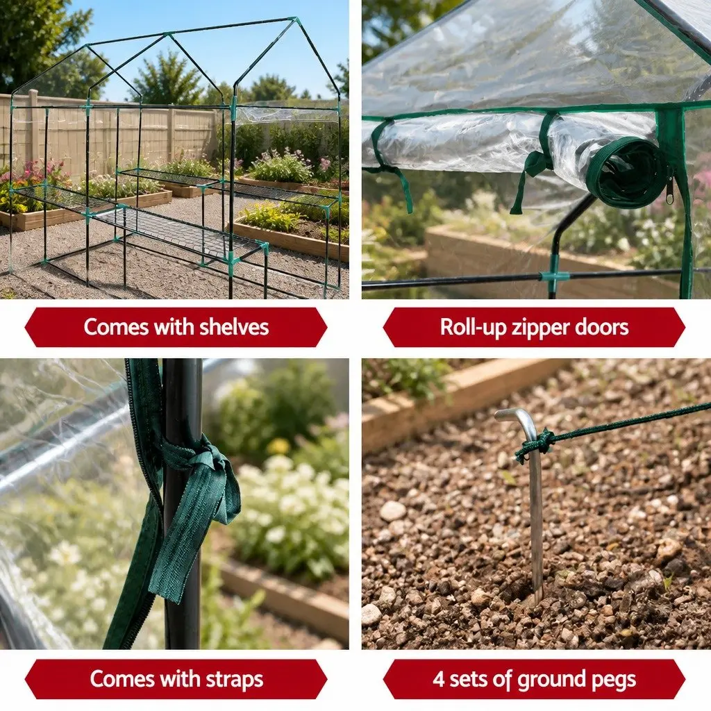 Walk-in Greenhouse Tunnel 1.2x1.9x1.9M for Plant Care