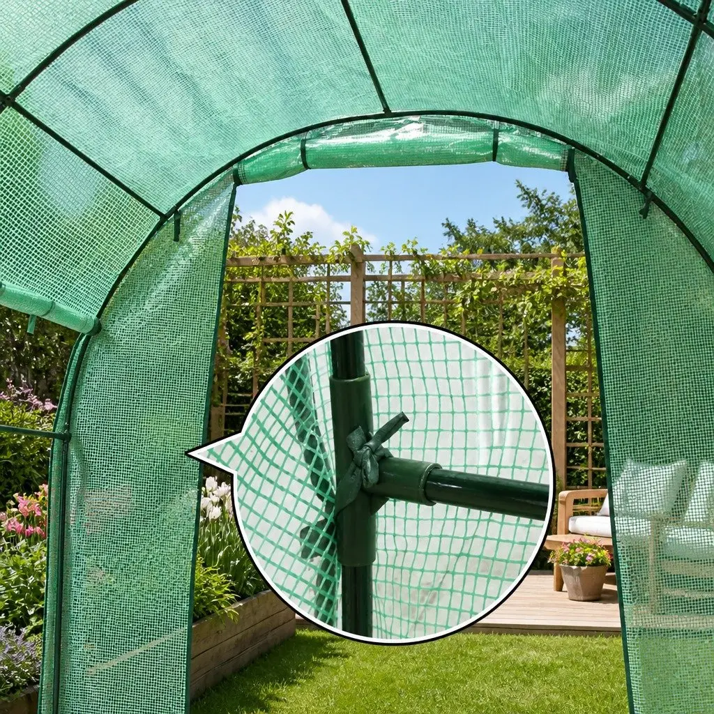 Walk-In Greenhouse Durable Powder Coated Steel Frame 3x2x2M Tunnel Garden Plant Dome Shed