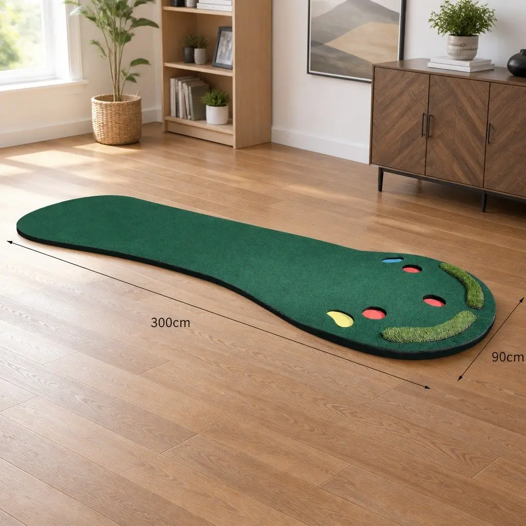 Golf Putting Mat Portable Anti-Slip 90cm x 300cm Indoor Outdoor Practice
