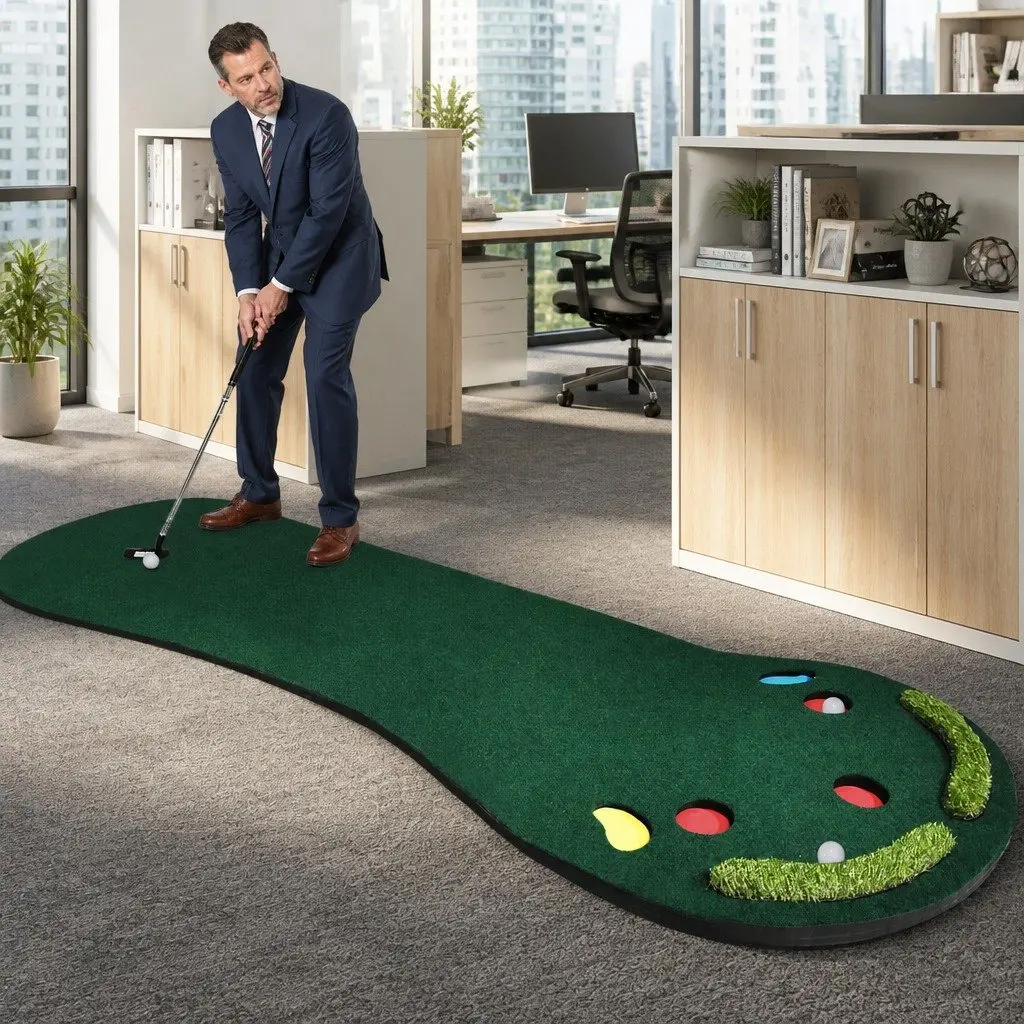 Golf Putting Mat Portable Anti-Slip 90cm x 300cm Indoor Outdoor Practice