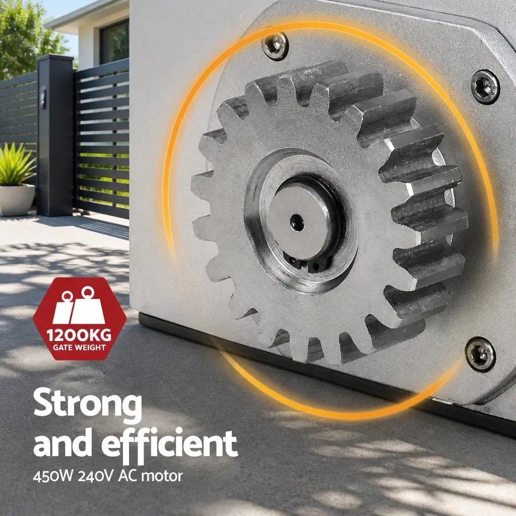 Electric Sliding Gate Opener Motor 450W Automatic Remote Control Kit for Gates up to 1200kg