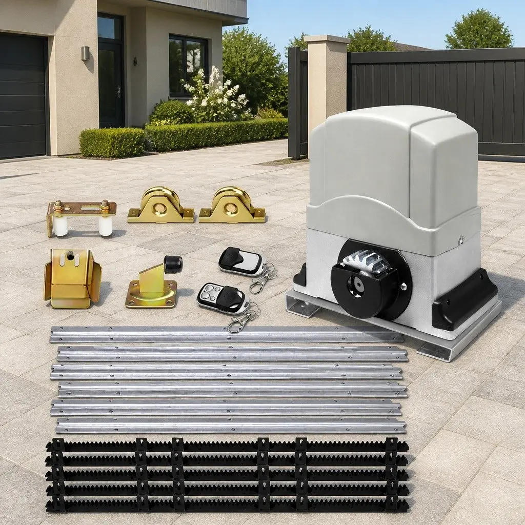 Automatic Electric Gate Opener 6M 1200KG White Remote Control Motor System