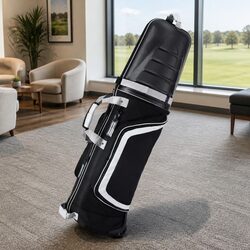 Golf Travel Bag with Wheels Hard Case Semi-Hard Shell Foldable Airline Carry