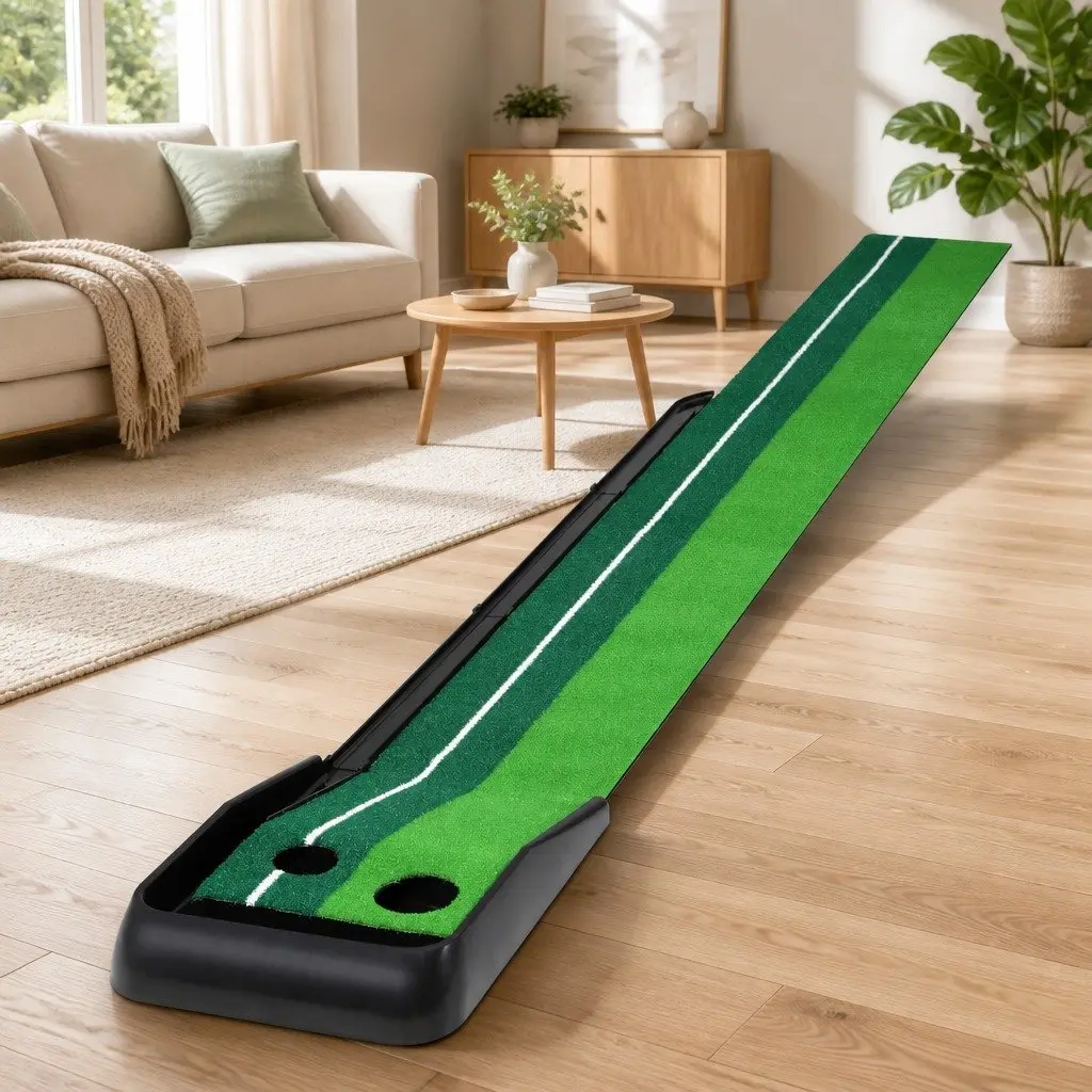 Golf Putting Mat 3M Practice Training Auto Track Portable Foldable Home
