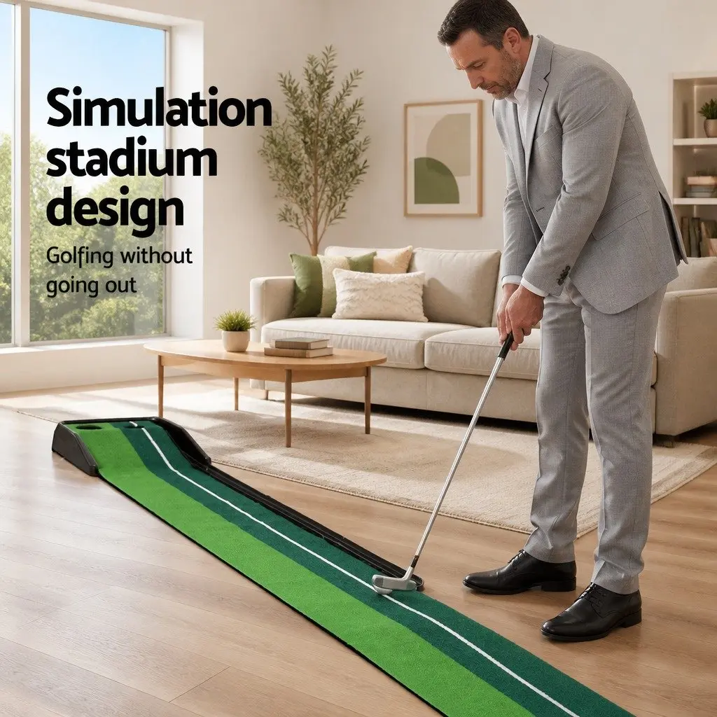 Golf Putting Mat Portable Foldable 3M Dual Colour Non-Slip Surface