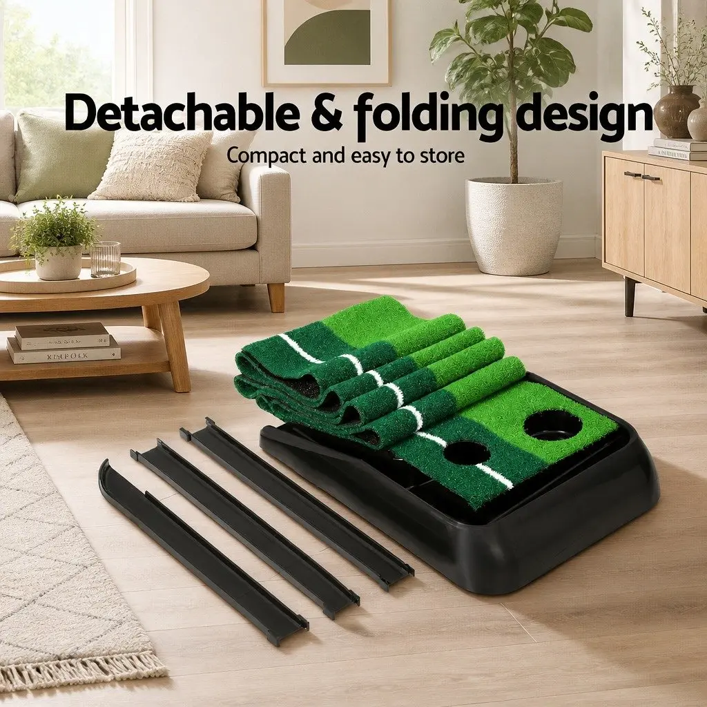 Golf Putting Mat Portable Foldable 3M Dual Colour Non-Slip Surface