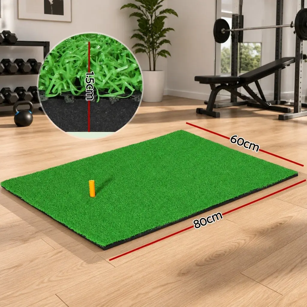Golf Hitting Practice Mat Portable 80x60cm Green