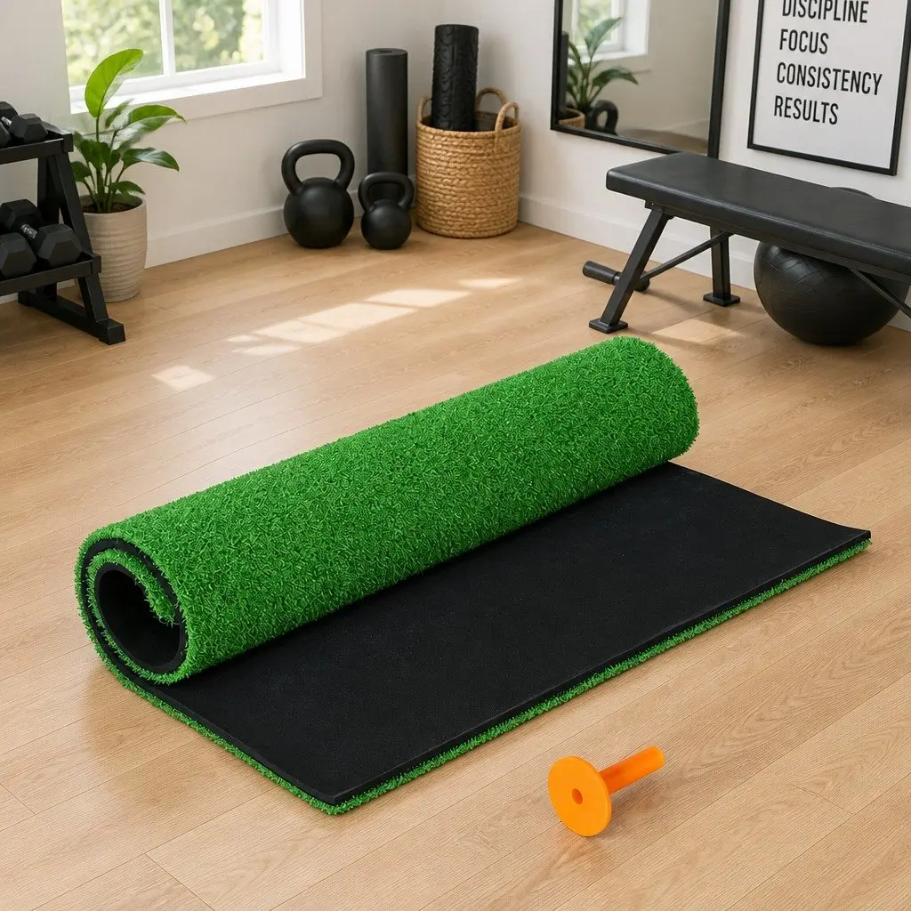Golf Hitting Practice Mat Portable 80x60cm Green
