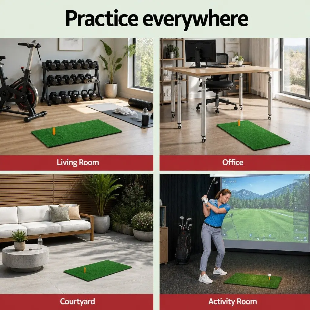 Golf Hitting Mat Portable Foldable 60x30cm Green