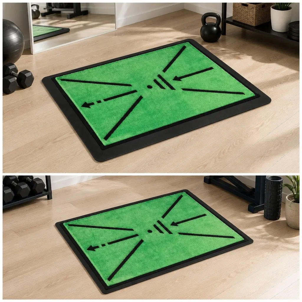 Golf Hitting Mat Green Swing Path Feedback Training Practice Indoor Outdoor