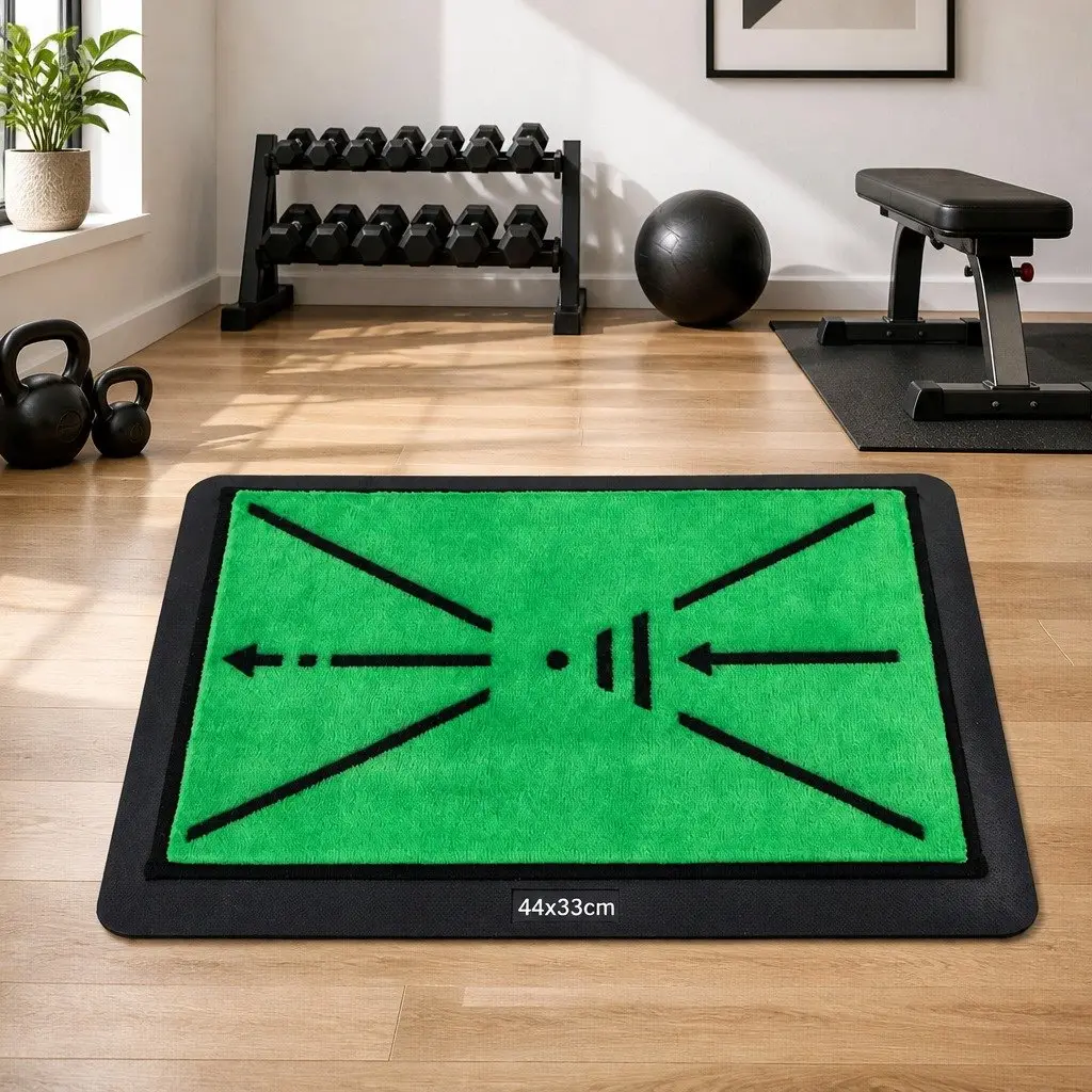 Golf Hitting Mat Green Swing Path Feedback Training Indoor Outdoor 44cm x 33cm