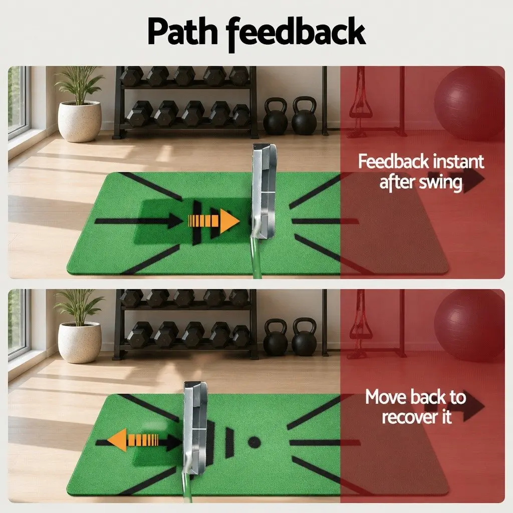 Golf Hitting Mat Green Swing Path Feedback Training Indoor Outdoor 44cm x 33cm