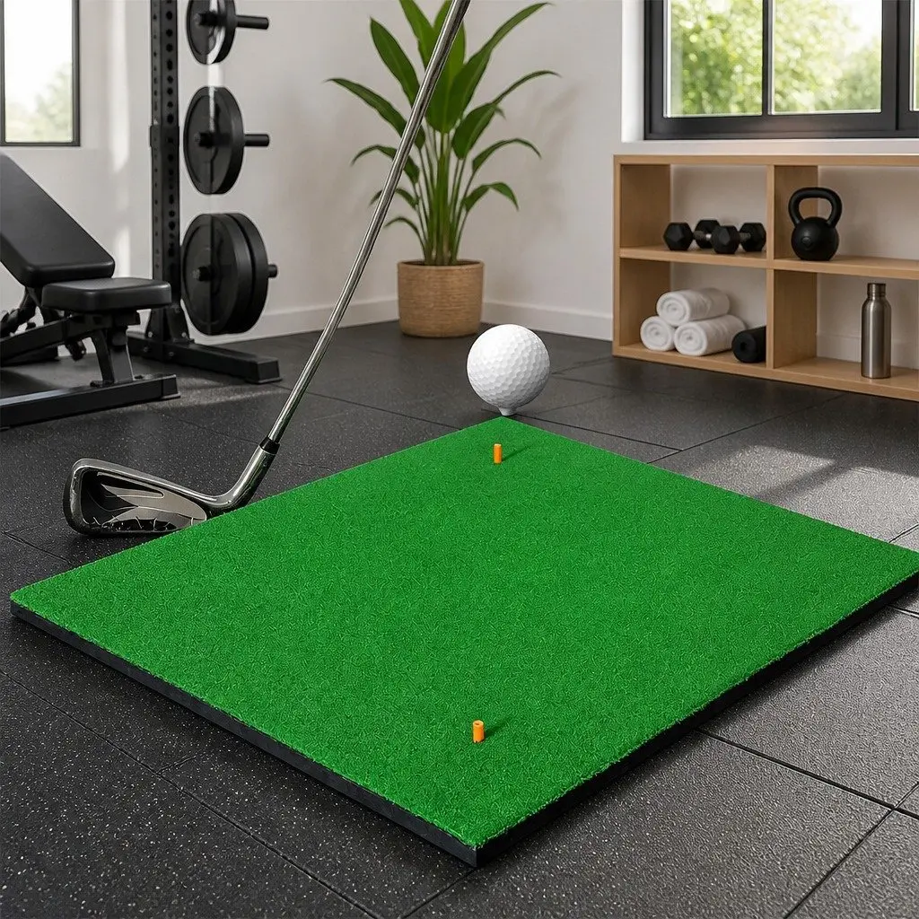 Golf Hitting Mat Portable 150x150cm Practice Training Grass