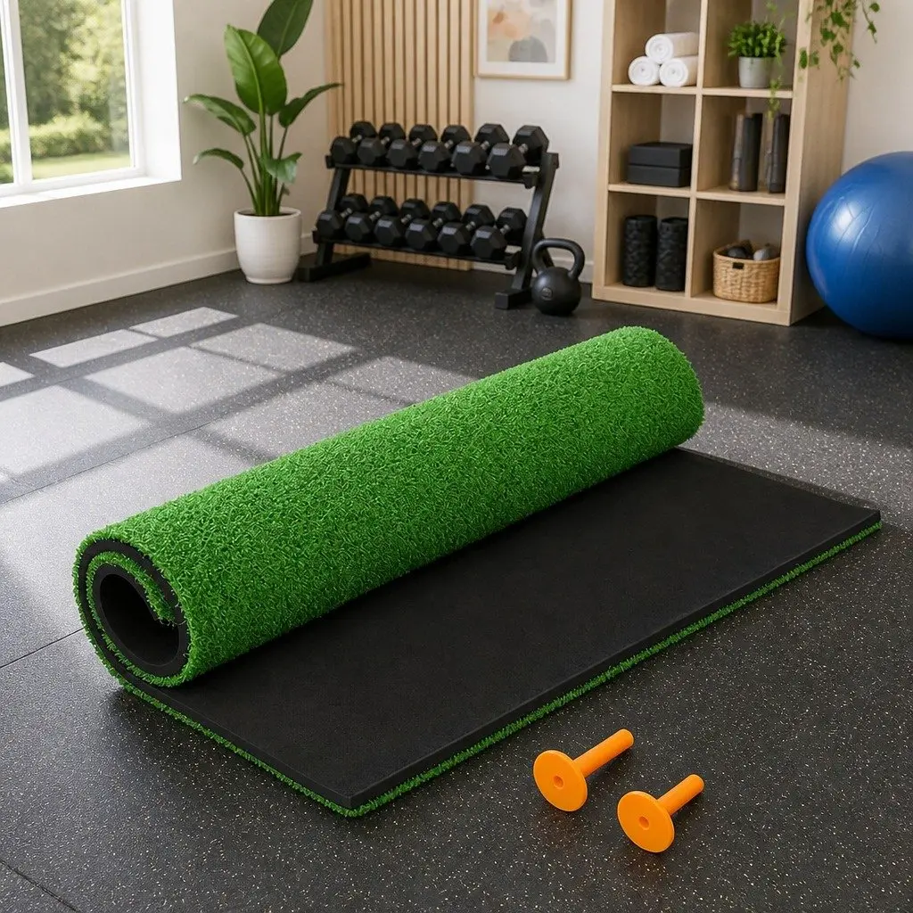 Golf Hitting Mat Portable 150x150cm Practice Training Grass
