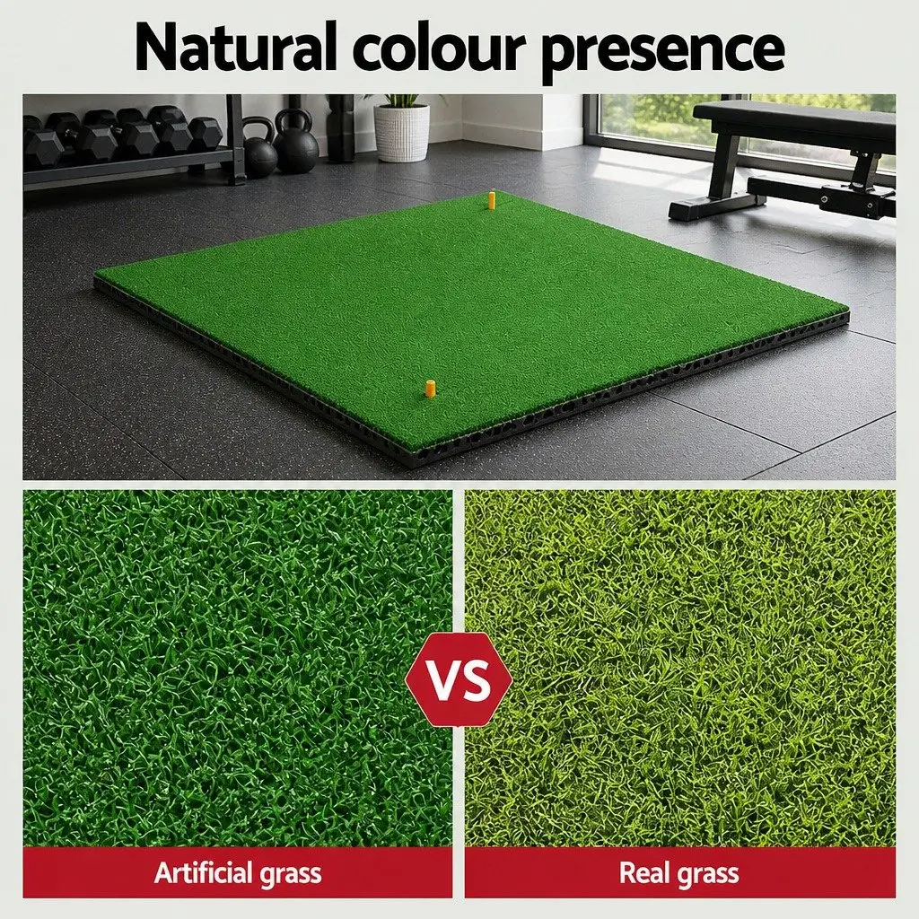 Golf Hitting Mat Portable 150x150cm Practice Training Grass