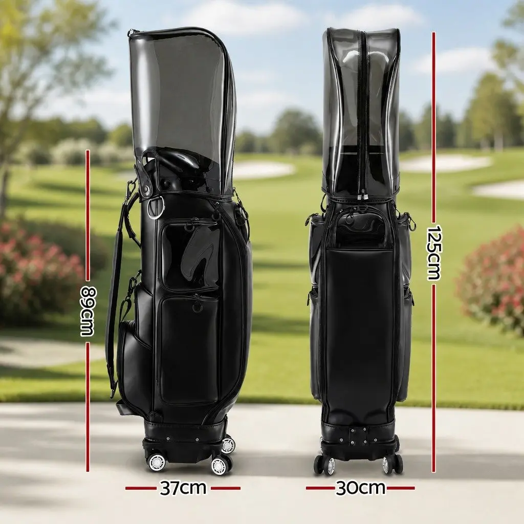 Golf Cart Bag Rolling Buggy with Spinner Wheels Black