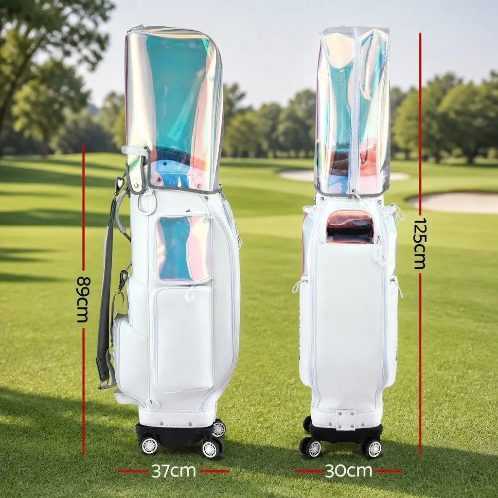 Golf Cart Bag Rolling Buggy Club Organiser with Spinner Wheels Telescopic Handle