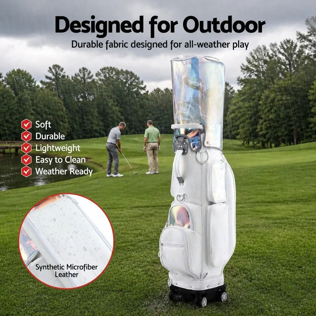 Golf Cart Bag Rolling Buggy Club Organiser with Spinner Wheels Telescopic Handle