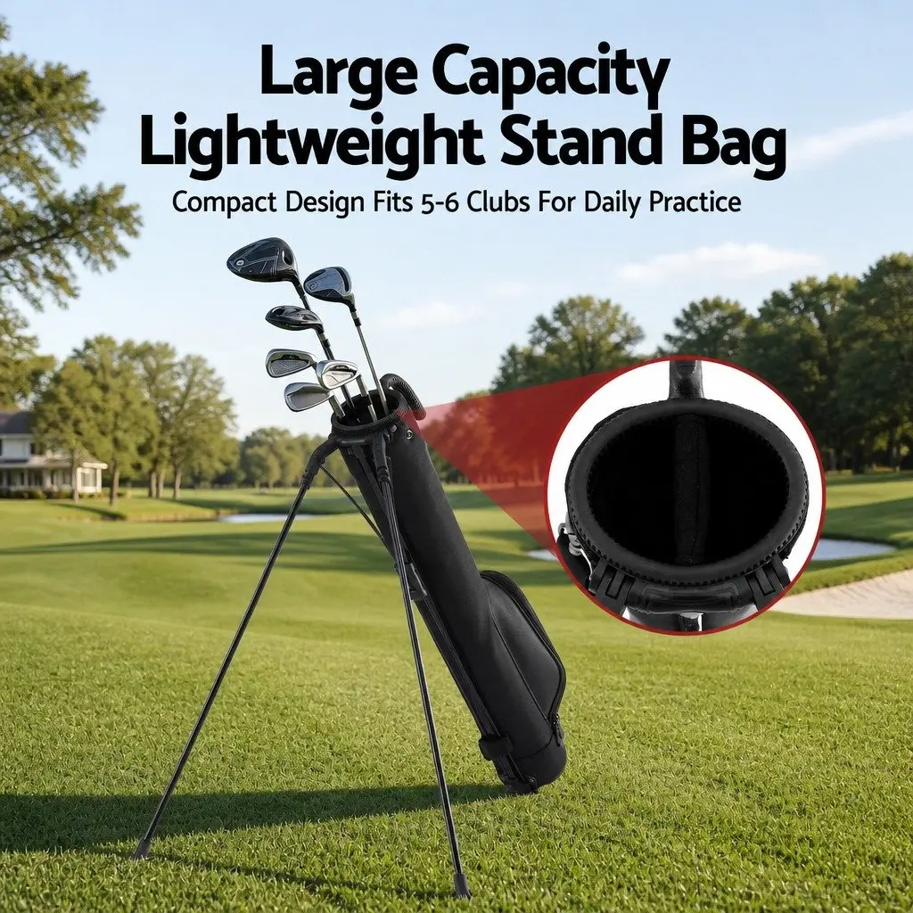 Golf Stand Bag Lightweight Compact Portable Carry 5-6 Clubs