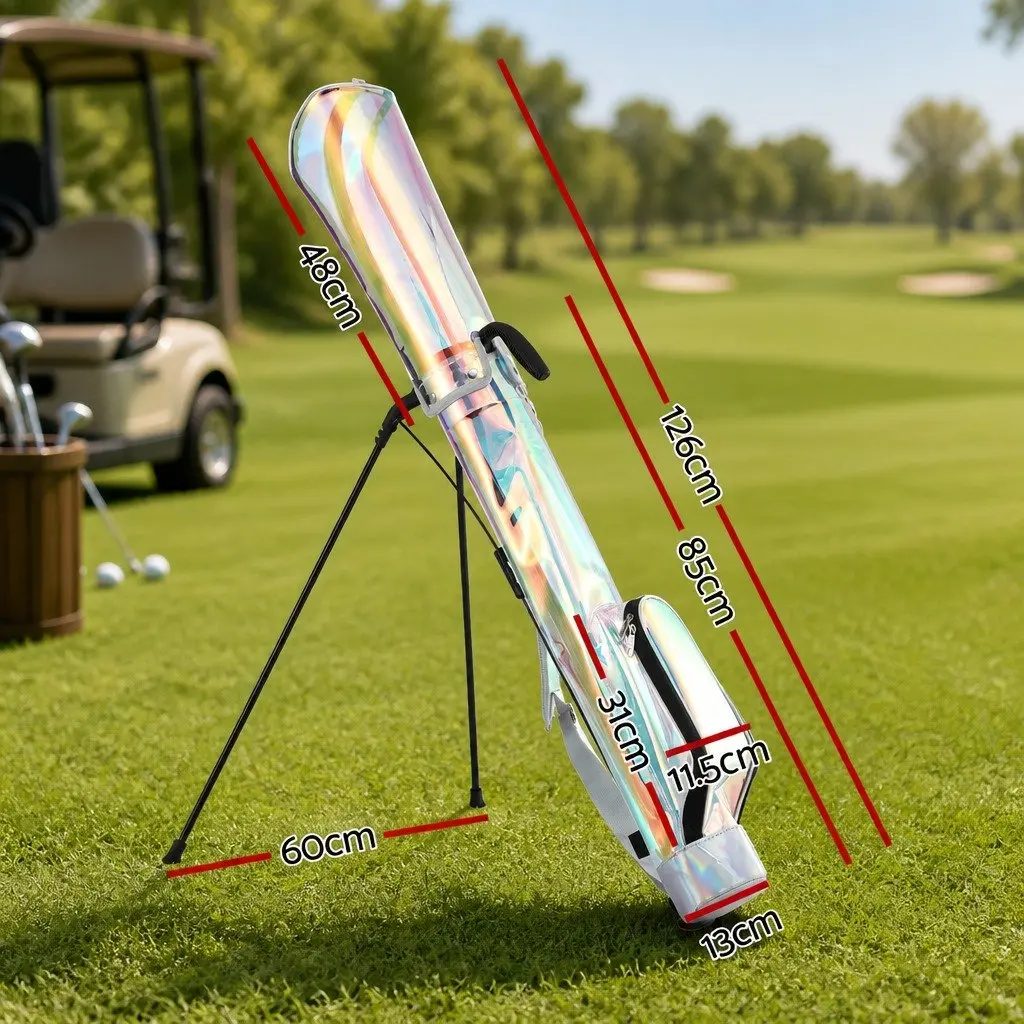 Golf Stand Bag Compact Lightweight Holographic Multicolour Pitch And Putt Carry