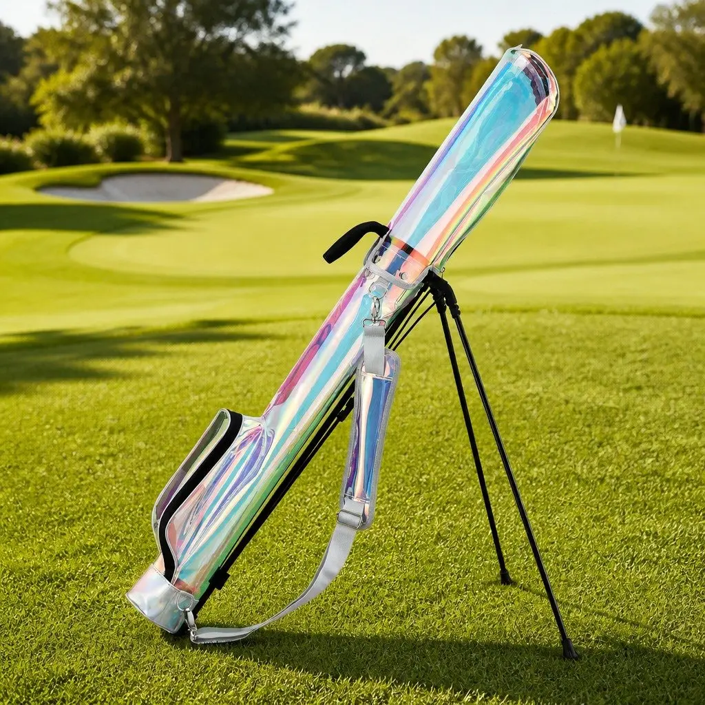 Golf Stand Bag Compact Lightweight Holographic Multicolour Pitch And Putt Carry