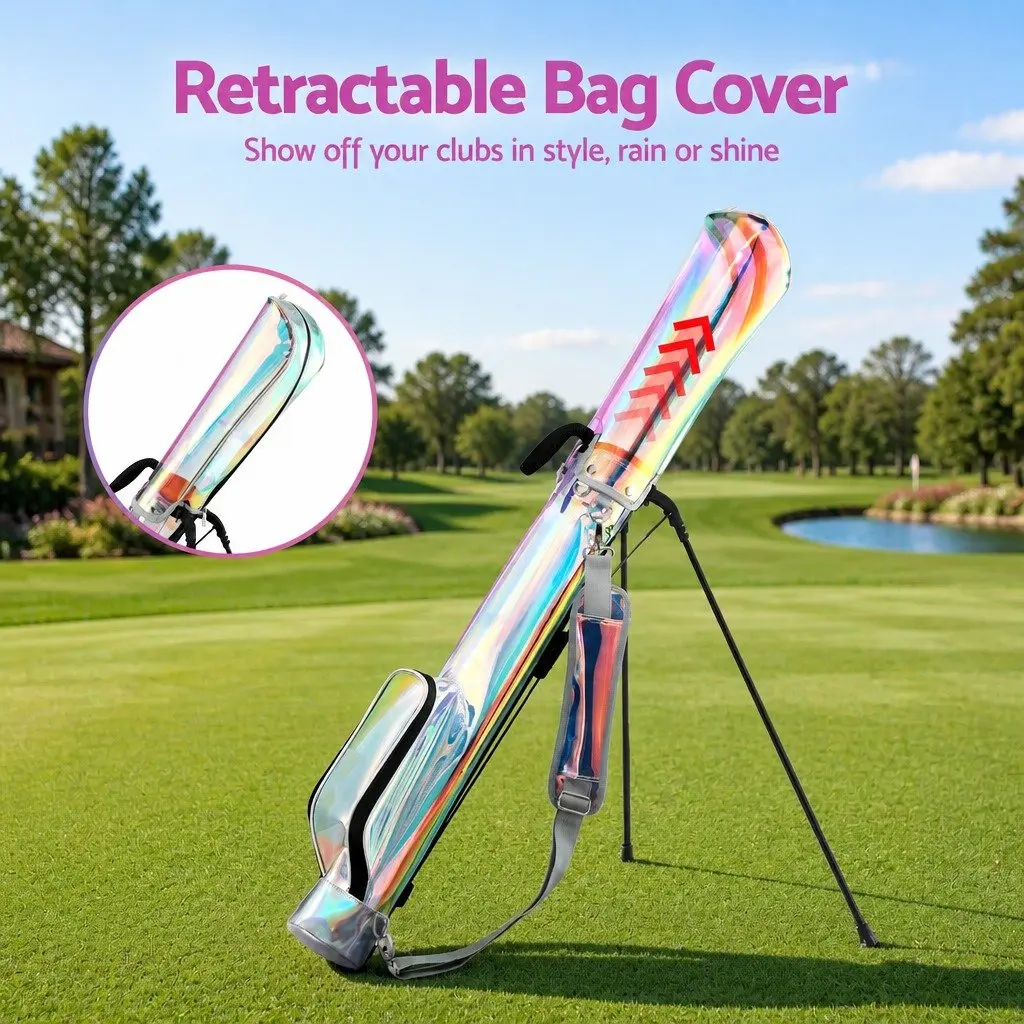Golf Stand Bag Compact Lightweight Holographic Multicolour Pitch And Putt Carry