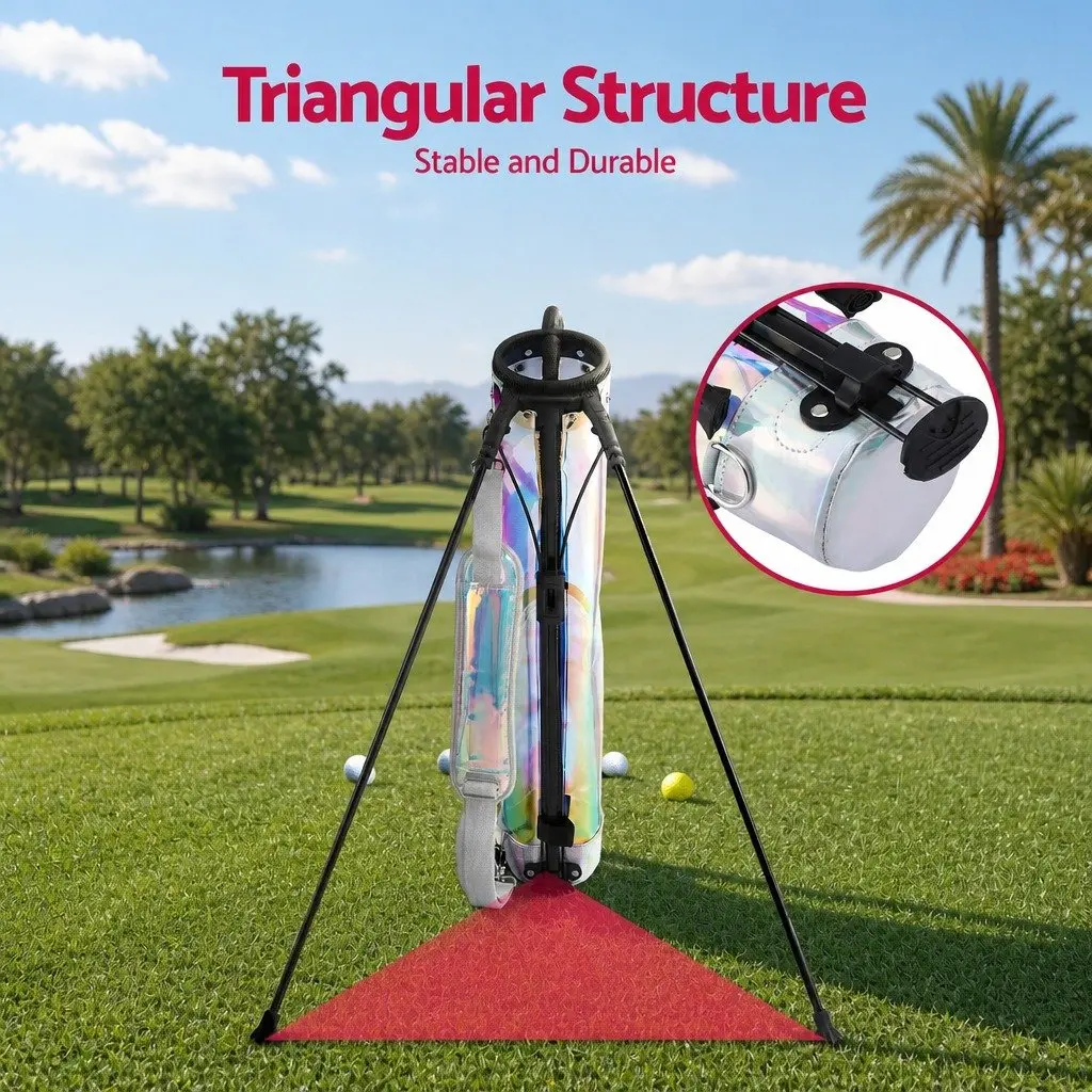 Golf Stand Bag Compact Lightweight Holographic Multicolour Pitch And Putt Carry