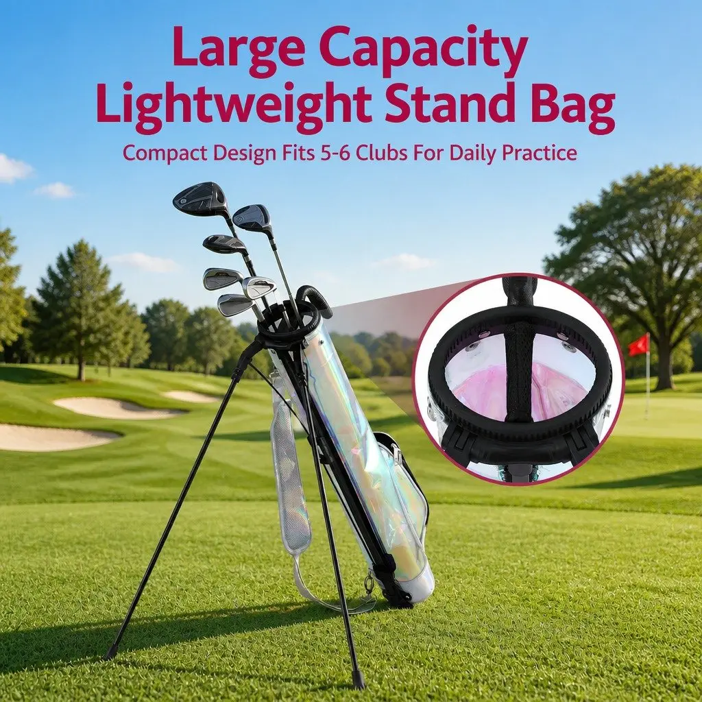 Golf Stand Bag Compact Lightweight Holographic Multicolour Pitch And Putt Carry