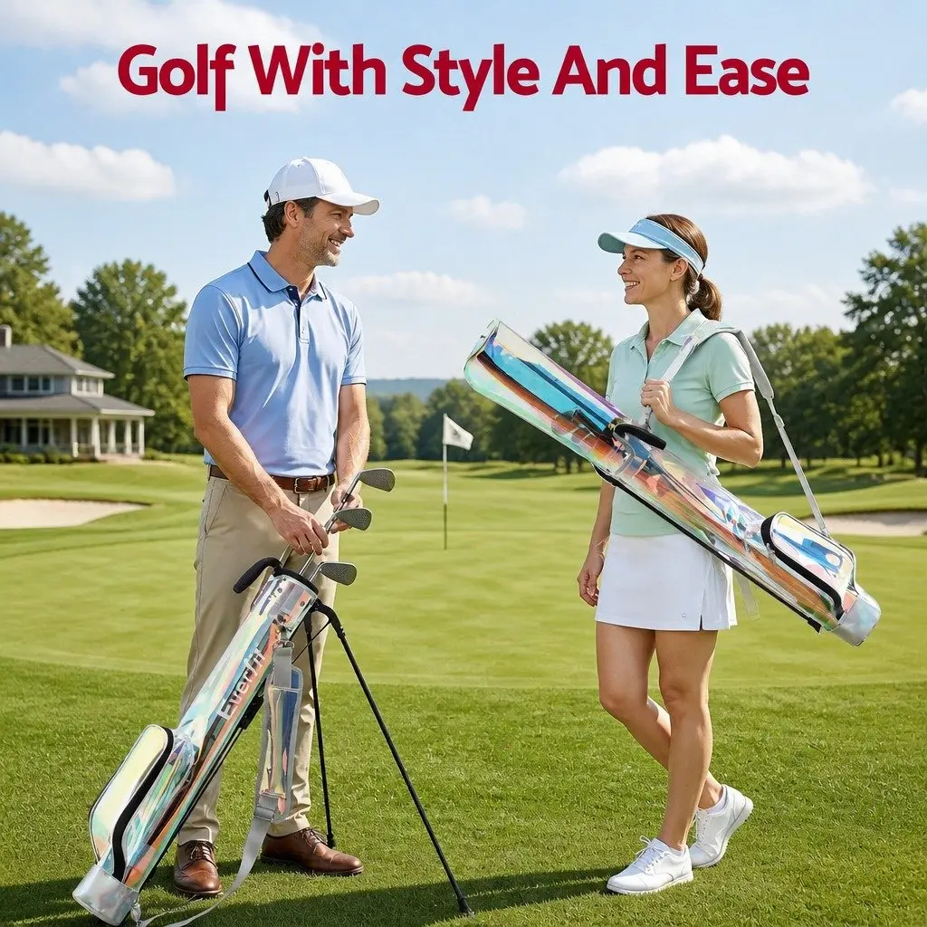 Golf Stand Bag Compact Lightweight Holographic Multicolour Pitch And Putt Carry