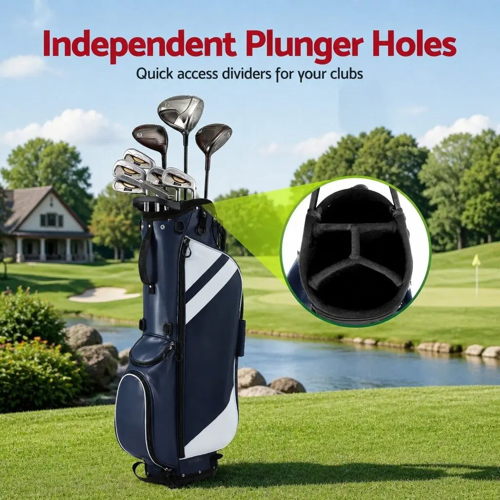 Golf Stand Bag Lightweight Carry Dual Strap Club Divider Walking Course