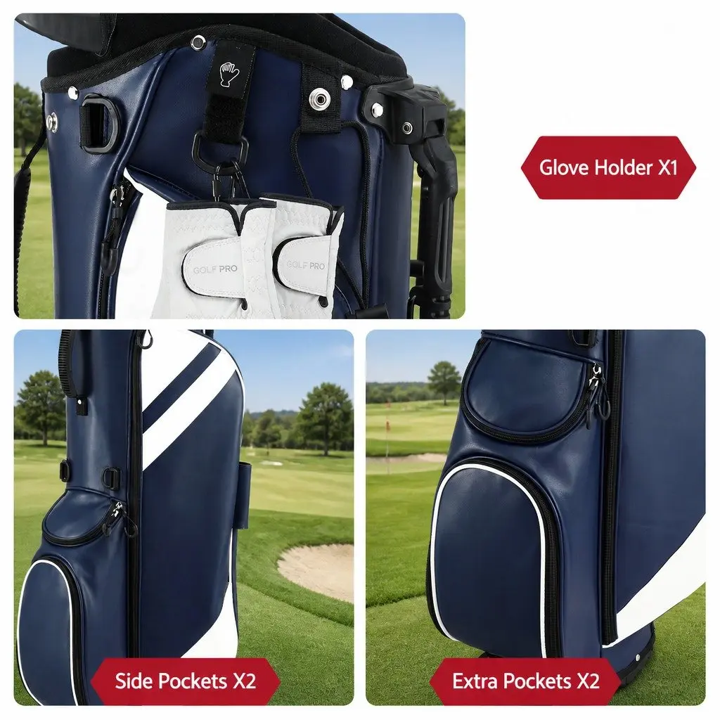 Golf Stand Bag Lightweight Carry Dual Strap Club Divider Walking Course