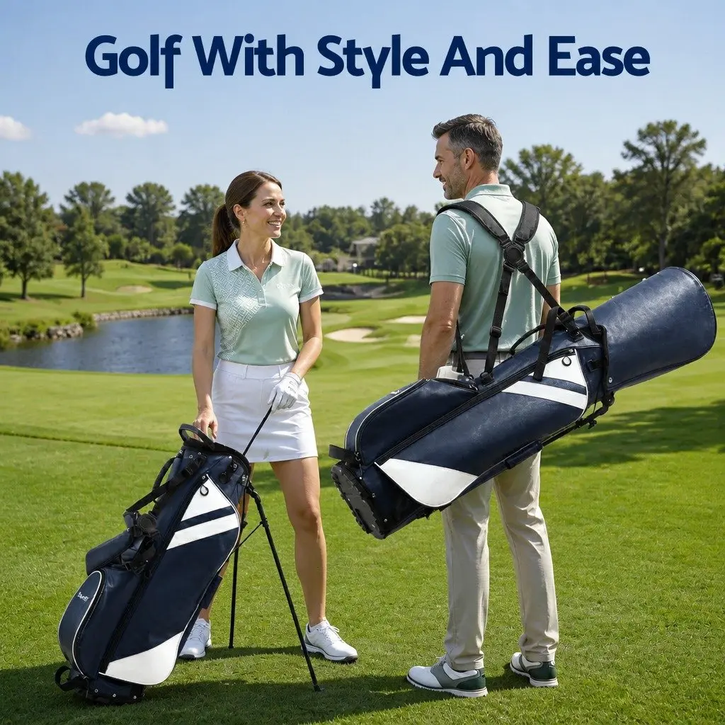 Golf Stand Bag Lightweight Carry Dual Strap Club Divider Walking Course
