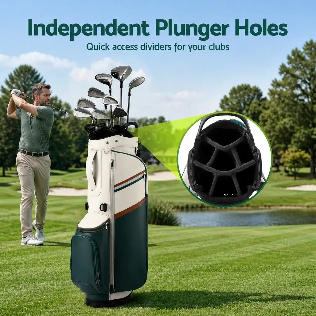 Golf Stand Bag Lightweight Dual Strap 35cm x 32cm x 126cm