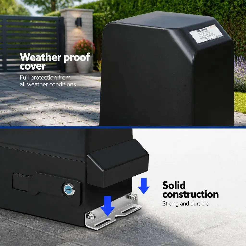 Automatic Sliding Gate Opener Kit Powerful Motor 4M Rail 1000KG Capacity LED Keypad