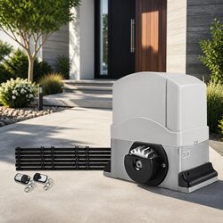 Electric Automatic Sliding Gate Opener Kit 6M 1200kg White Remote Control