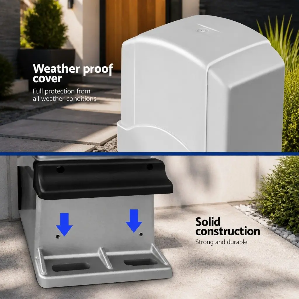 Electric Sliding Gate Opener Kit 6M 1200kg White with Remote Control for Residential and Commercial Gates
