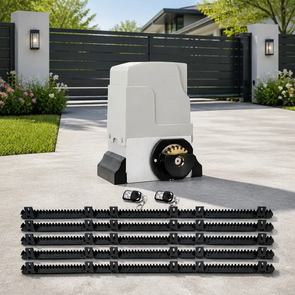 Automatic Sliding Gate Opener Motor Kit Powerful 550W 6M Rail 1800kg Capacity