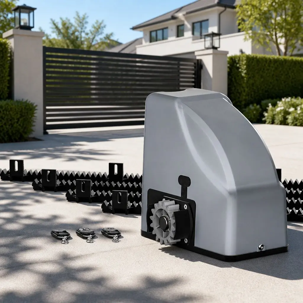 Electric Automatic Sliding Gate Opener 4M 800KG Remote Control Steel Wood Vinyl
