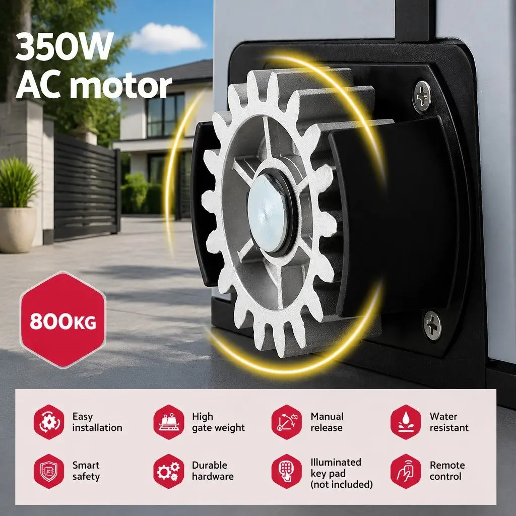 Electric Sliding Gate Opener Remote Control 4M 800KG Gentle Start Stop